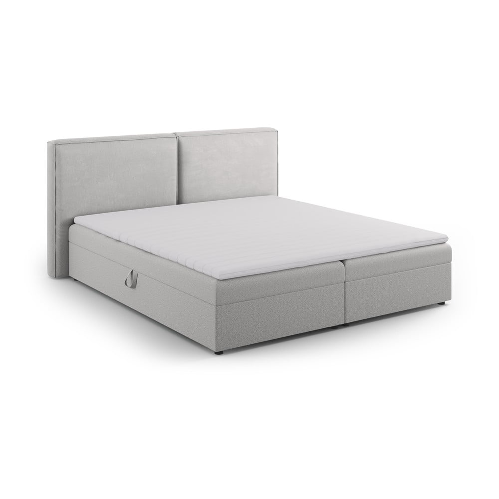 Svetlosivá boxspring posteľ s úložným priestorom 180x200 cm Arendal – Cosmopolitan Design
