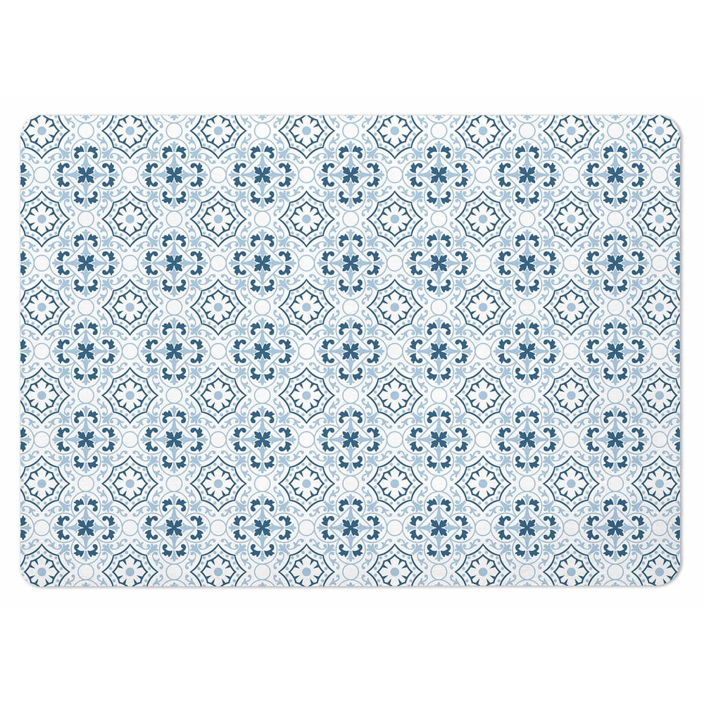 Bielo-modrá kúpeľňová predložka z kremeliny 50x70 cm Atlanta – douceur d'intérieur