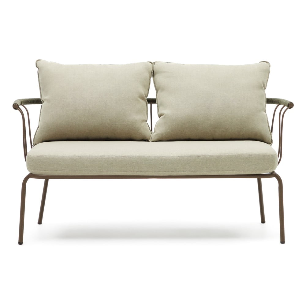 Svetlozelená/béžová záhradná pohovka Salguer - Kave Home