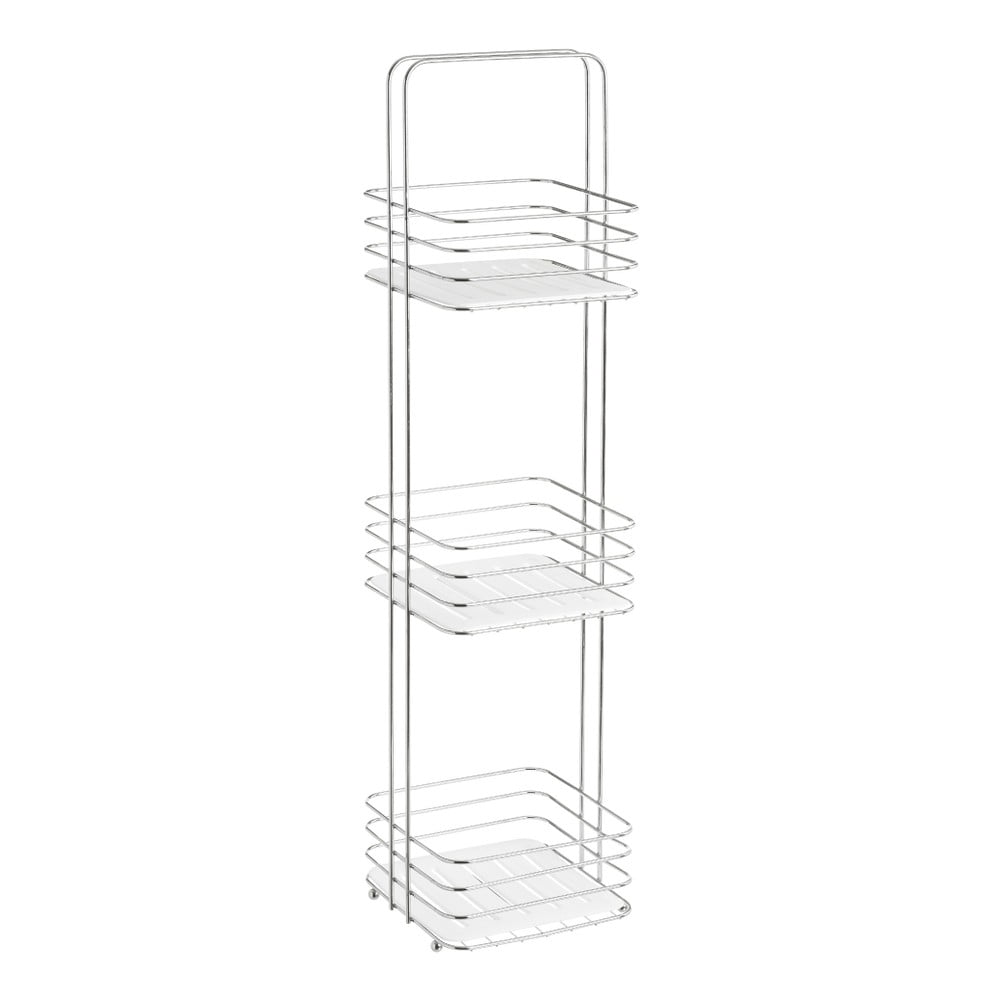 Kovová kúpeľňová polička v lesklej striebornej farbe – Casa Selección