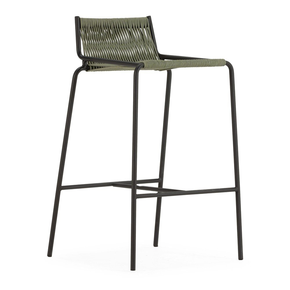 Zelená kovová barová stolička (výška sedadla 65 cm) Emily – Marckeric