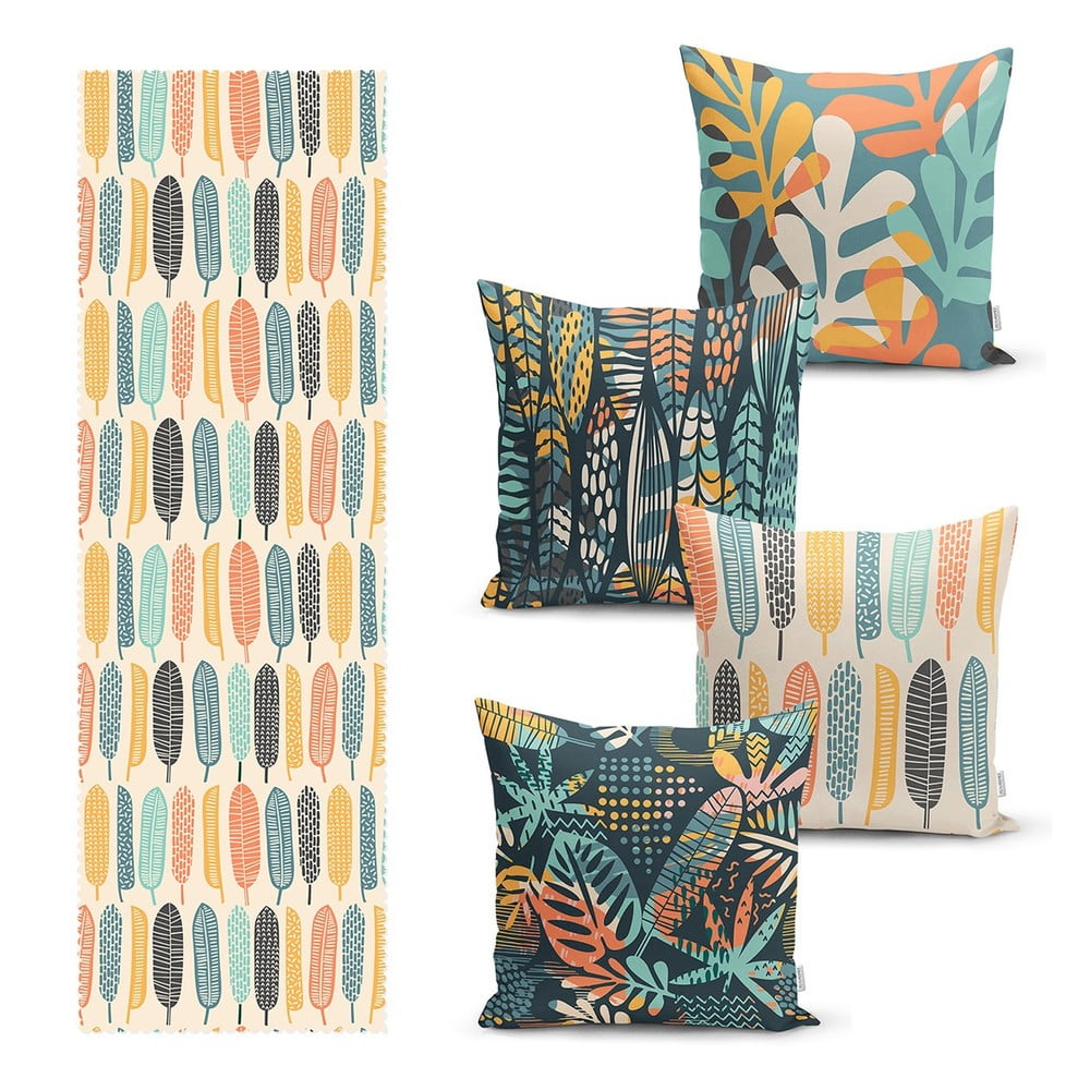 Set 4 ks obliečok na vankúš a behúňa na stôl – Mila Home