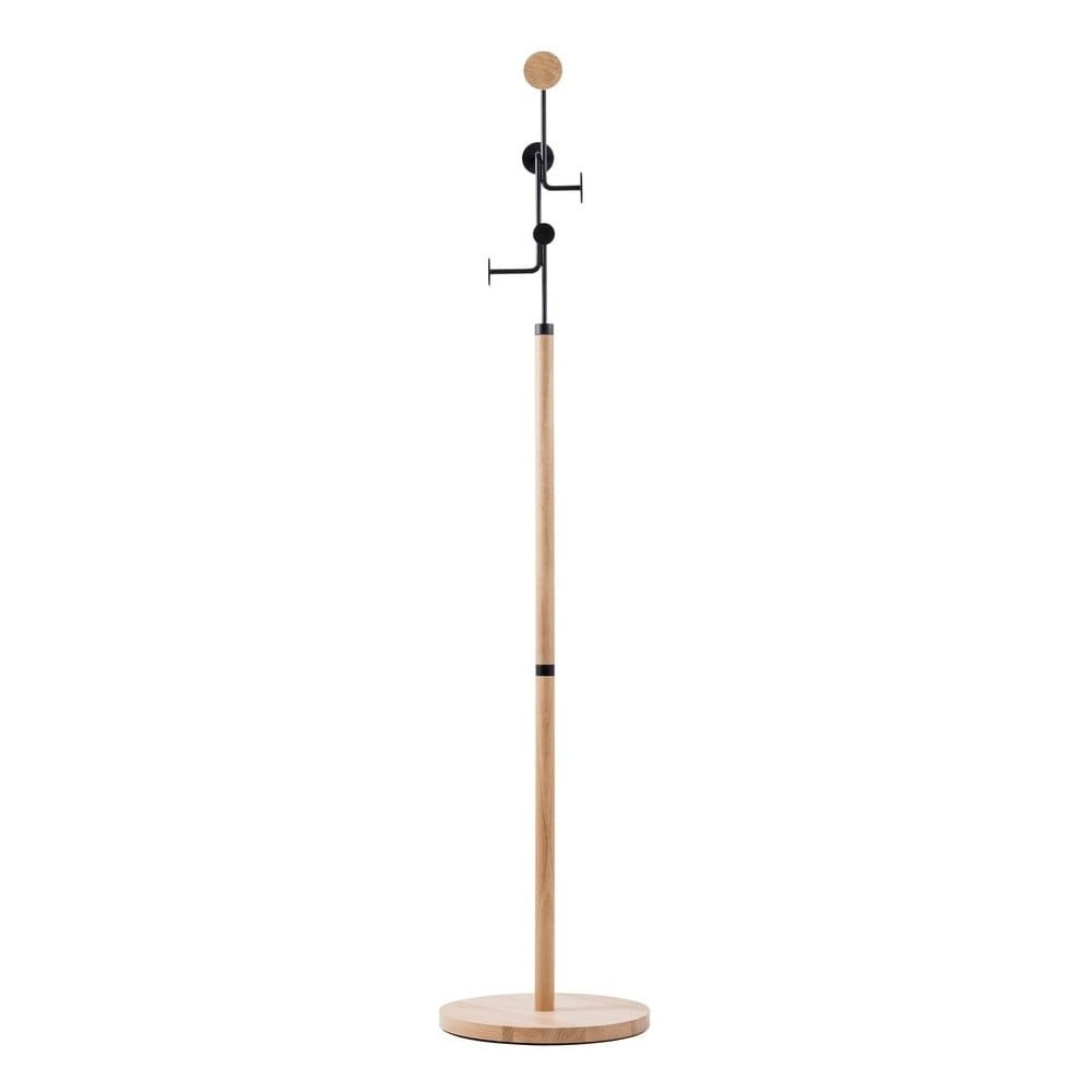 Stojací vešiak z masívneho dubového dreva s čiernym detailom Gazzda Hook