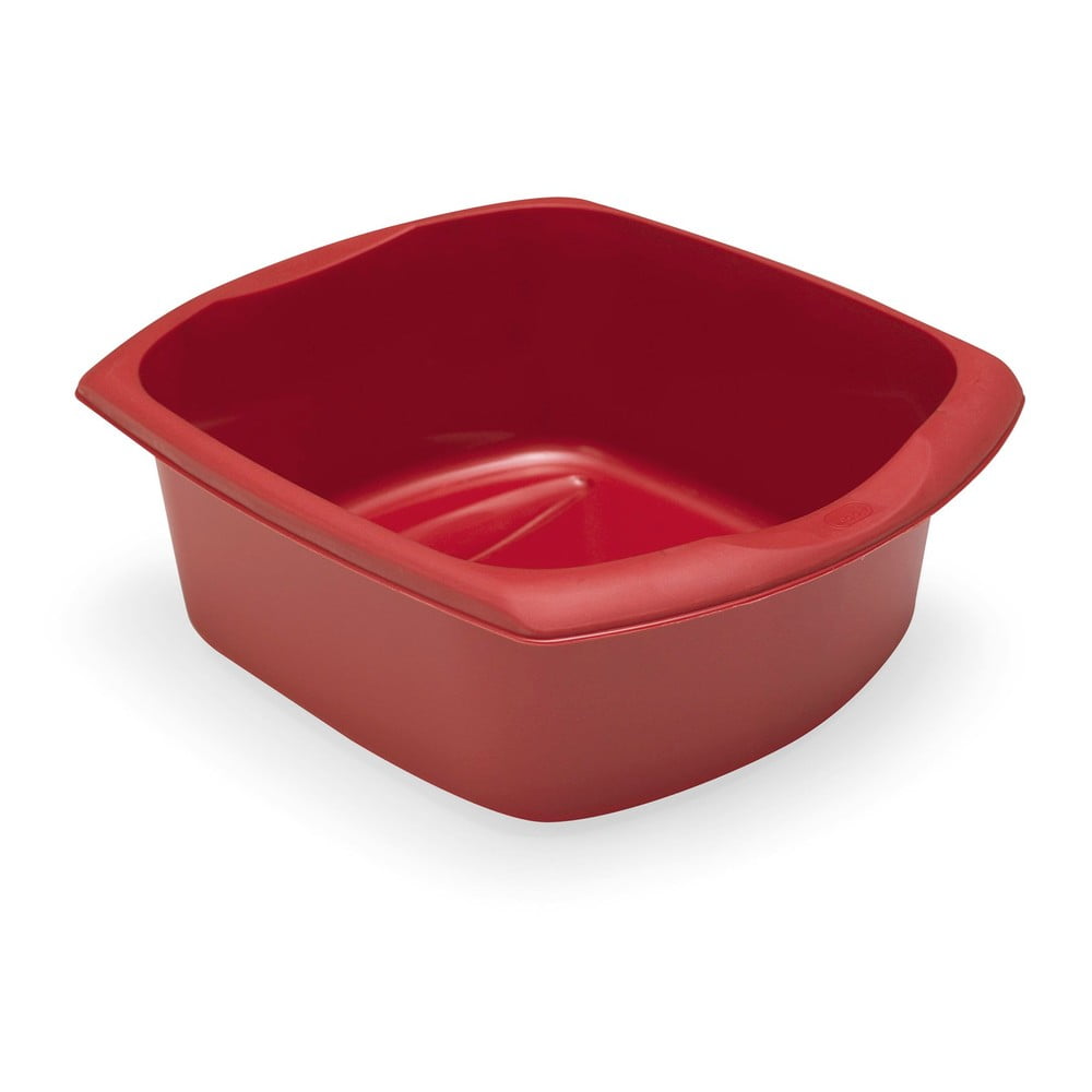 Tehlovočervený štvorcový plastový lavór Addis