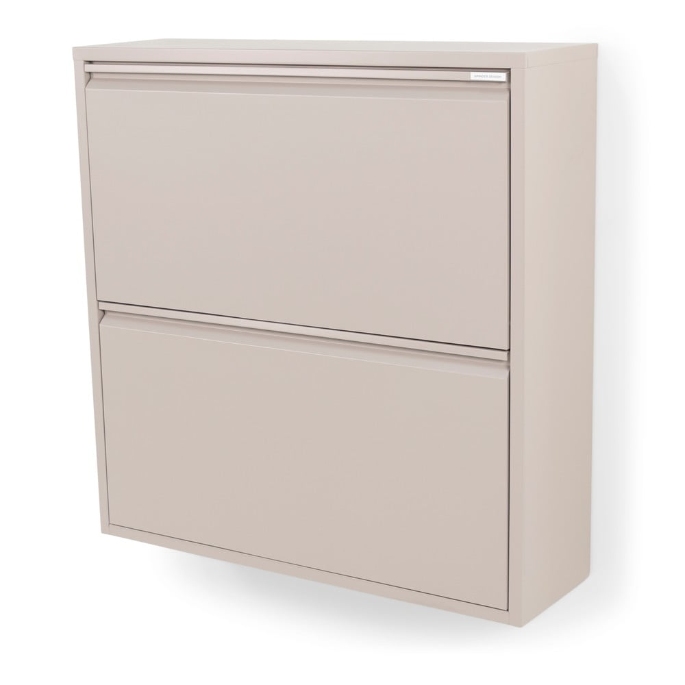 Taupe kovová výklopná skrinka na topánky 75x77