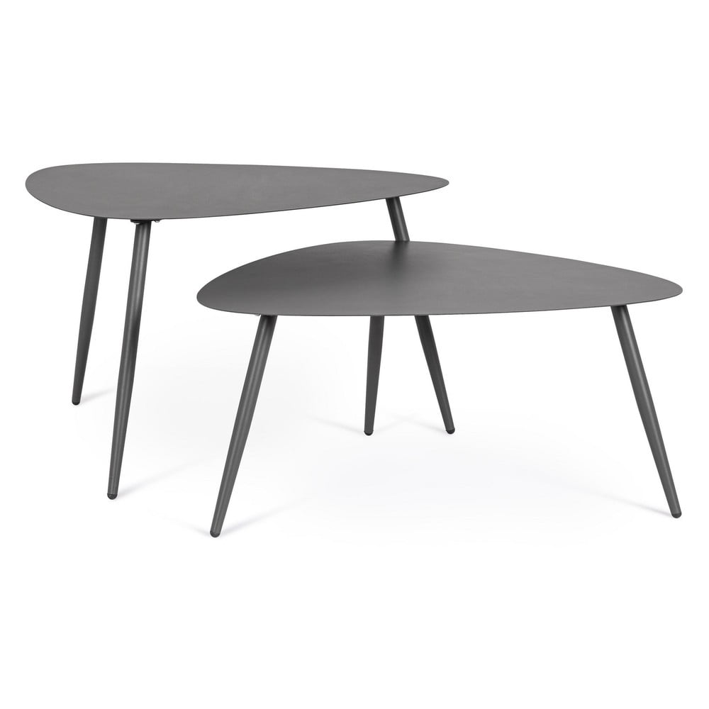 Oceľové záhradné konferenčné stolíky v súprave 2 ks 73