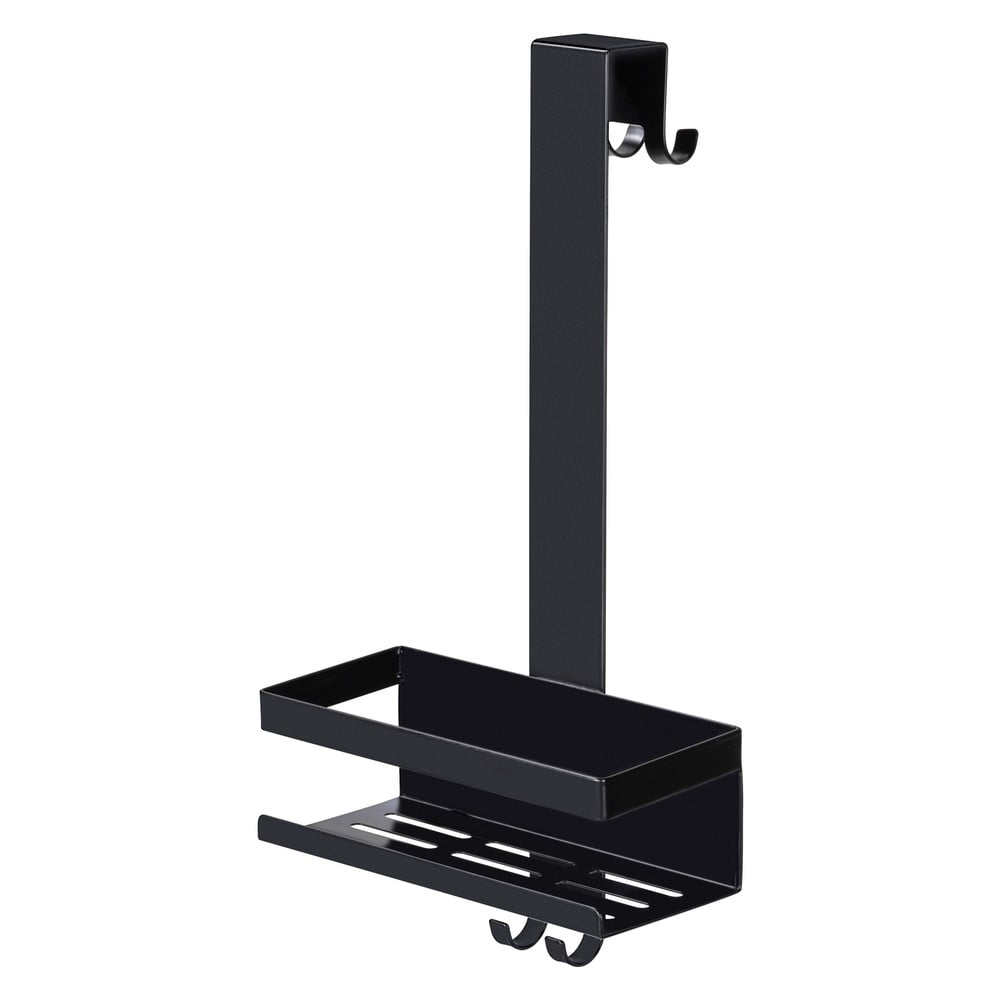 Čierna závesná kúpeľňová polička z nehrdzavejúcej ocele Bribano – Wenko