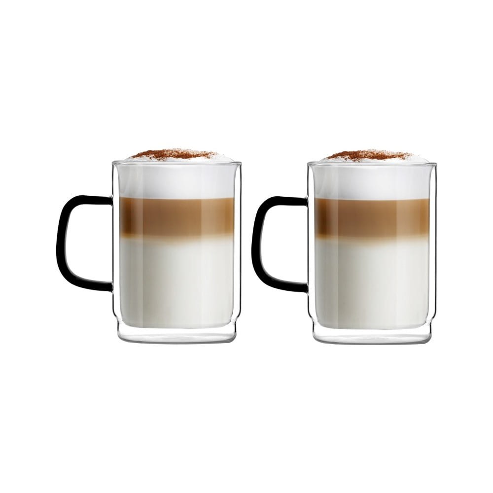 Sklenené hrnčeky v súprave 2 ks 350 ml Carbon – Vialli Design