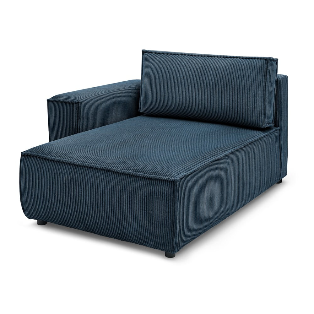 Tmavomodrý menčestrový modul pohovky (ľavý roh) Nihad modular – Bobochic Paris