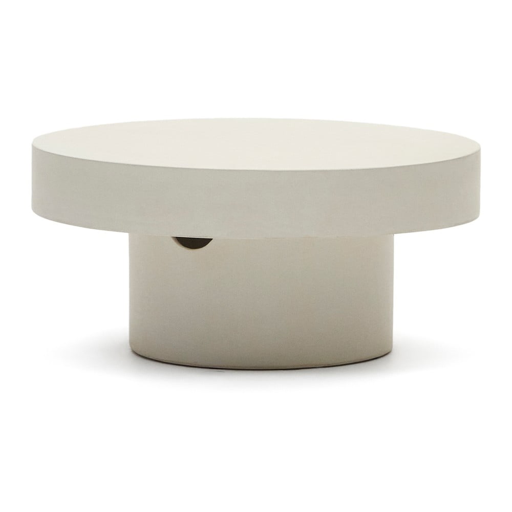 Betónový okrúhly záhradný odkladací stolík ø 66 cm Aiguablava – Kave Home