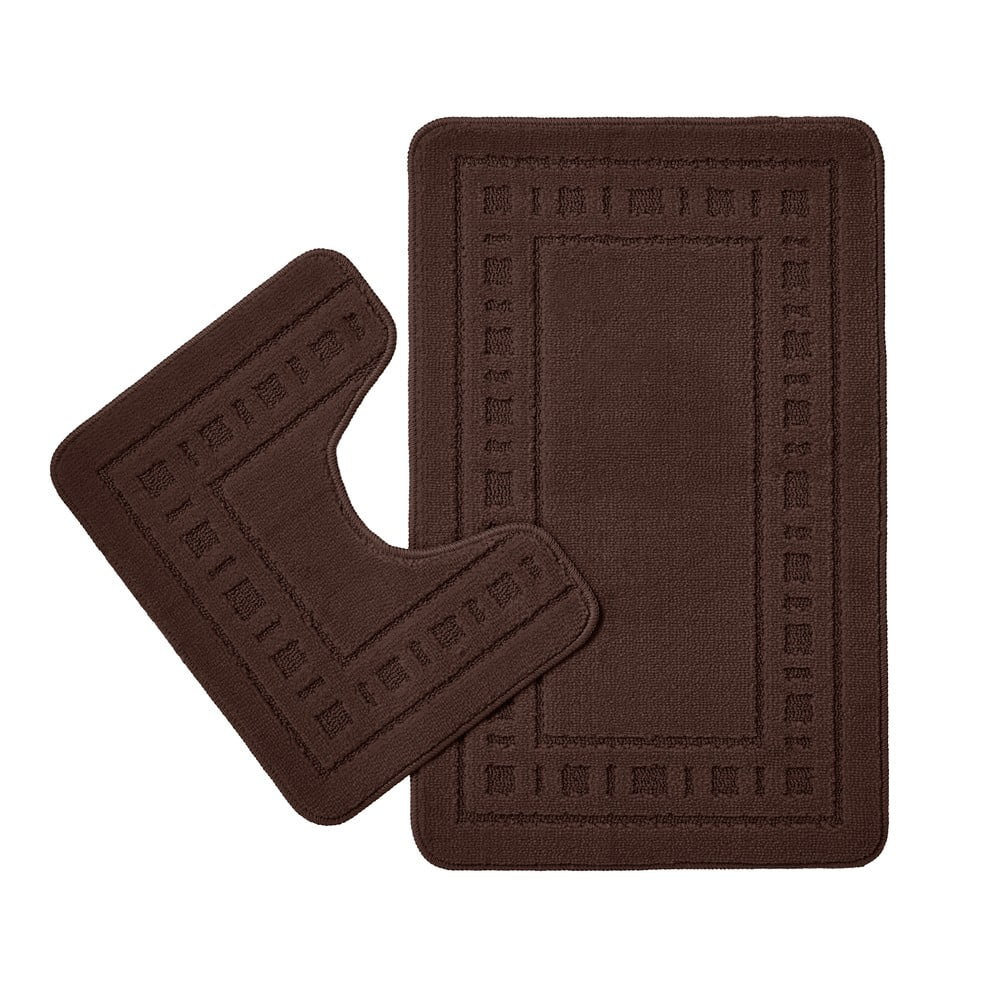 Tmavohnedé WC kúpeľňové predložky v súprave 2 ks 50x80 cm Armoni – Catherine Lansfield