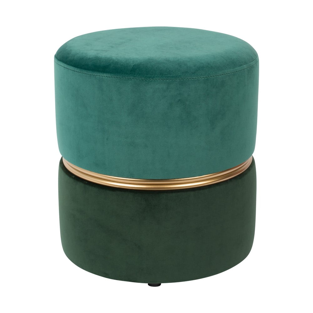 Zelený/tyrkysový zamatový taburet Bubbly – White Label