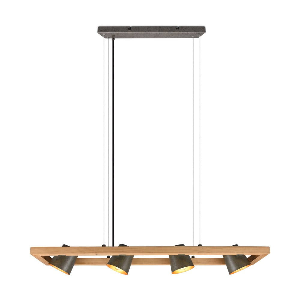 Závesné svietidlo v sivo-prírodnej farbe Bell – Trio