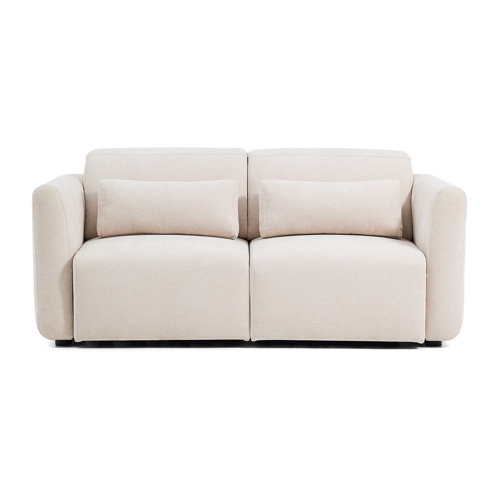 Béžová ženilková polohovacia pohovka s leňoškou 180 cm Lares – Kave Home