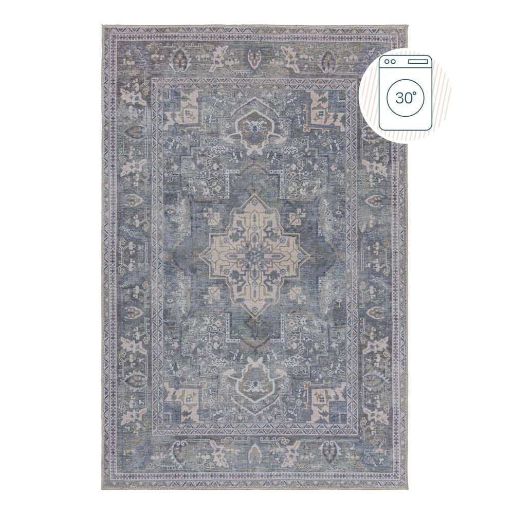 Zelený umývateľný koberec s prímesou recyklovaných vlákien 120x170 cm Windsor – Flair Rugs