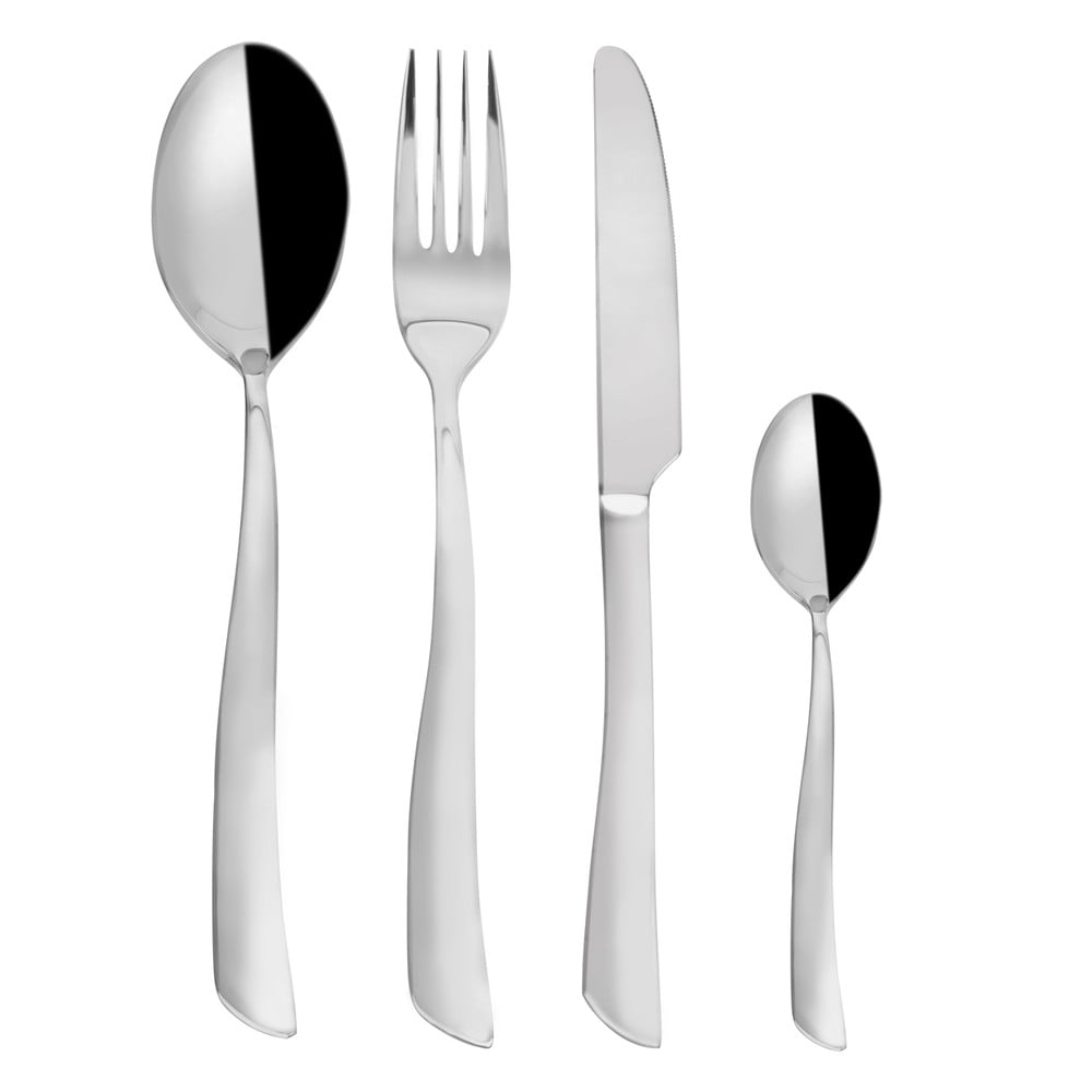 Antikoro príbor 24 ks v striebornej farbe Shape – Orion