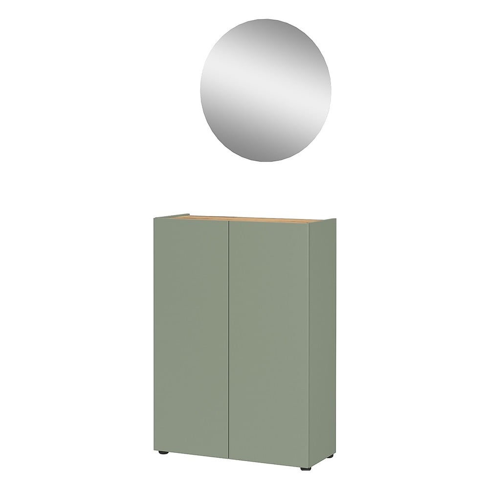 Svetlozelená predsieňová zostava v dekore duba 74x200x33 cm Alviano – Germania