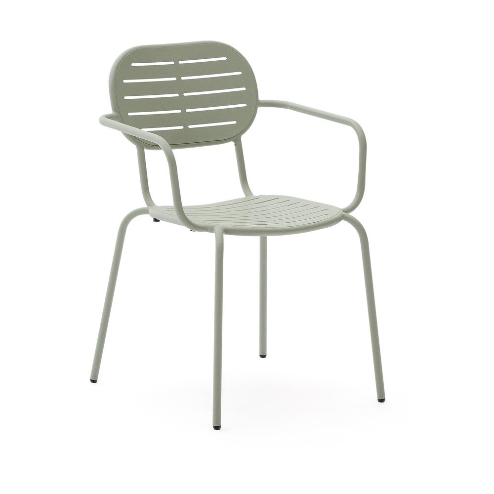 Kovová záhradná stolička v mentolovej farbe Brai – Kave Home