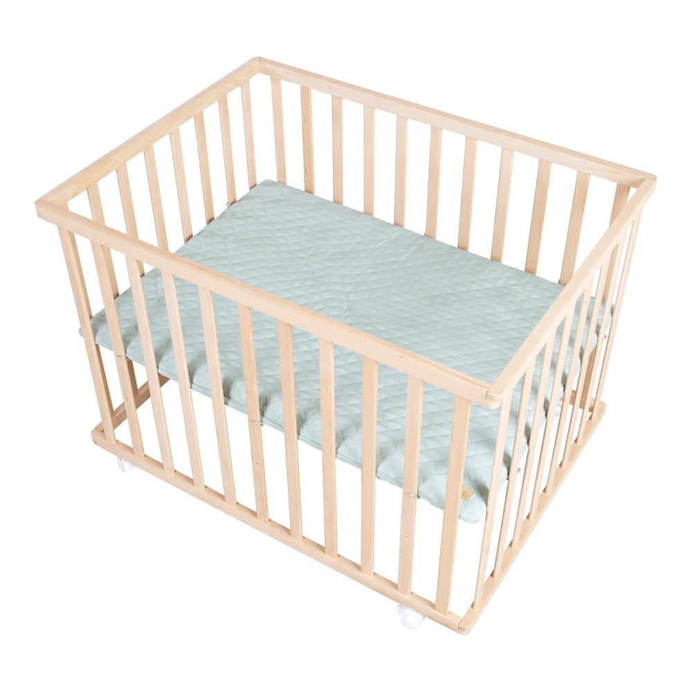 Detská ohrádka s nastaviteľnou výškou/na kolieskach 75x100 cm v prírodnej farbe Style – Roba