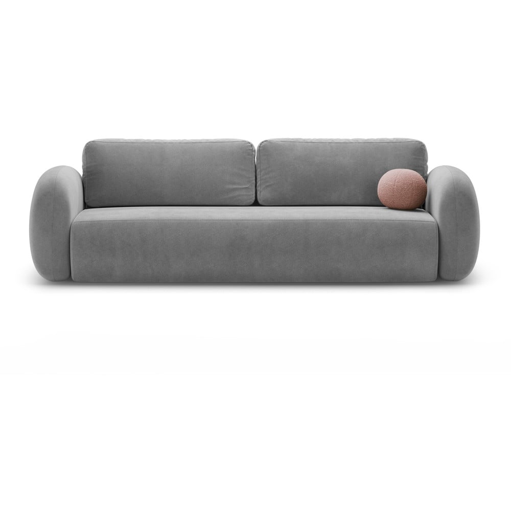 Tmavosivá zamatová rozkladacia/s úložným priestorom pohovka 262 cm Tonale – Cosmopolitan Design