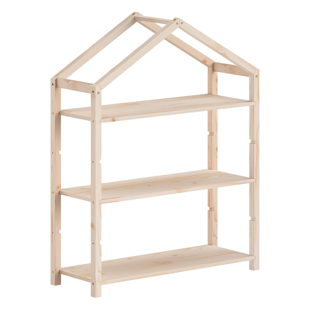 Detská knižnica z borovicového dreva v prírodnej farbe 111x141x40 cm Dallas – Vipack