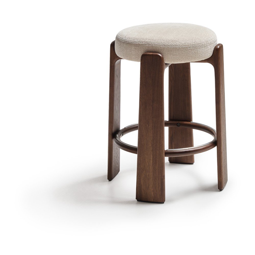 Béžová/v tmavo prírodnej farbe barová stolička z jaseňového dreva (výška sedadla 65 cm) Granite – Kave Home