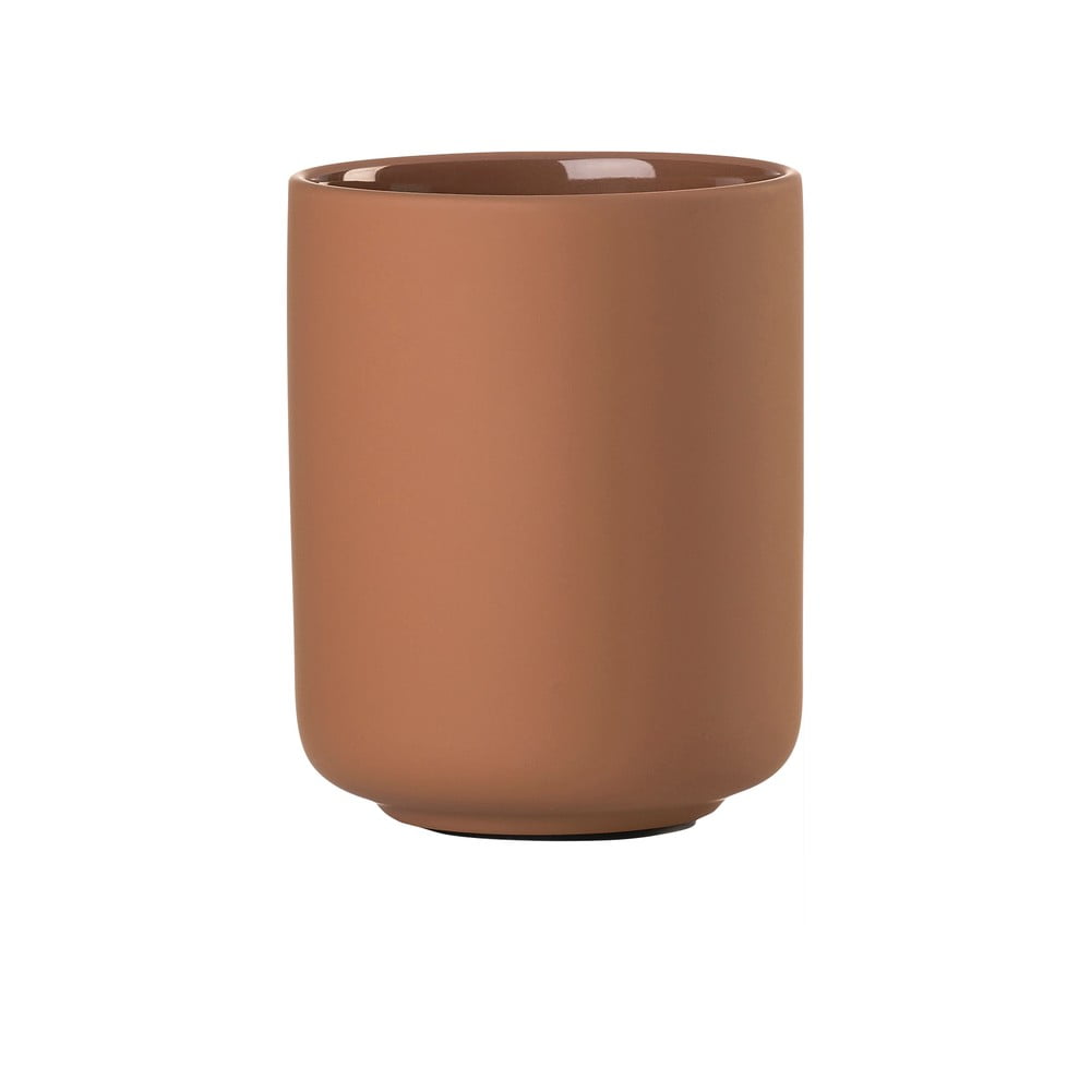 Oranžový kameninový téglik na zubné kefky Ume – Zone