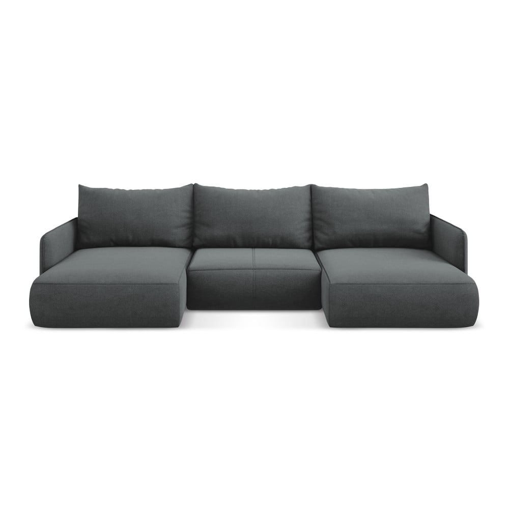 Sivá rozkladacia/s úložným priestorom rohová pohovka Nanea – Makamii