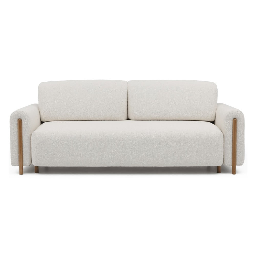 Slonovinová rozkladacia/s úložným priestorom pohovka z textílie buklé 244 cm Arcadova – ELTAP