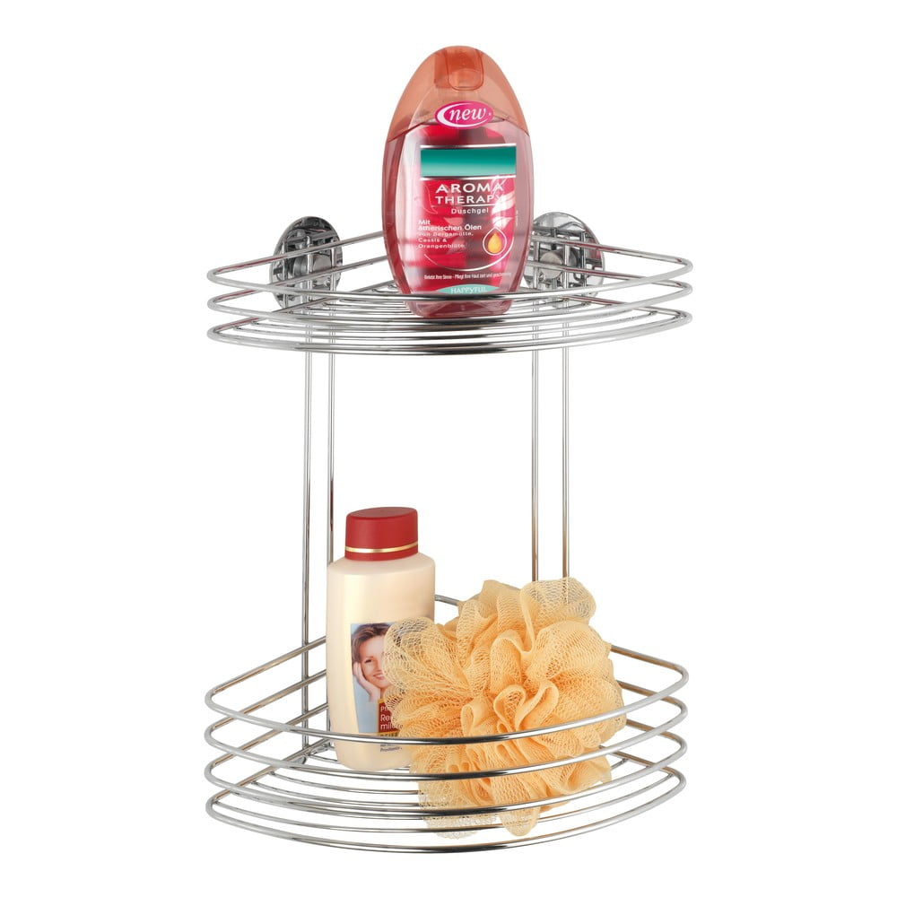 Samodržiaca dvojposchodová rohová polička Wenko Turbo26 cm