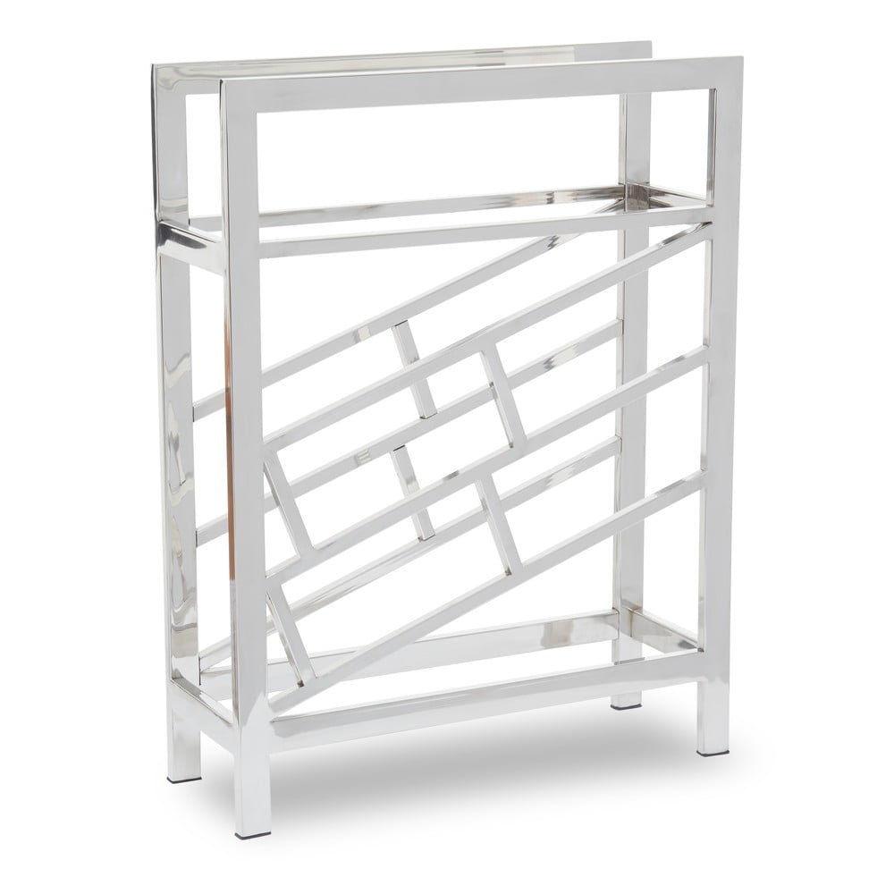 Kovový regál na víno v lesklo striebornej farbe na 12 fliaš Barolo – Premier Housewares