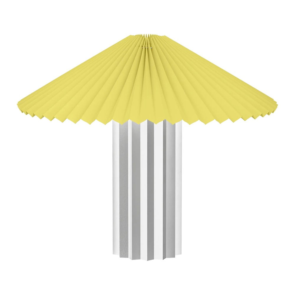 Žltá/v striebornej farbe stolová lampa so stmievačom s textilným tienidlom (výška  36 cm) Taite – Blomus