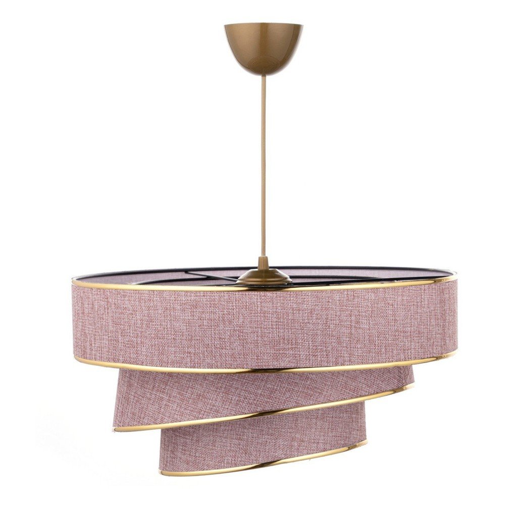 Závesné svietidlo v ružovo-zlatej farbe s textilným tienidlom ø 40 cm Couper – Opviq lights