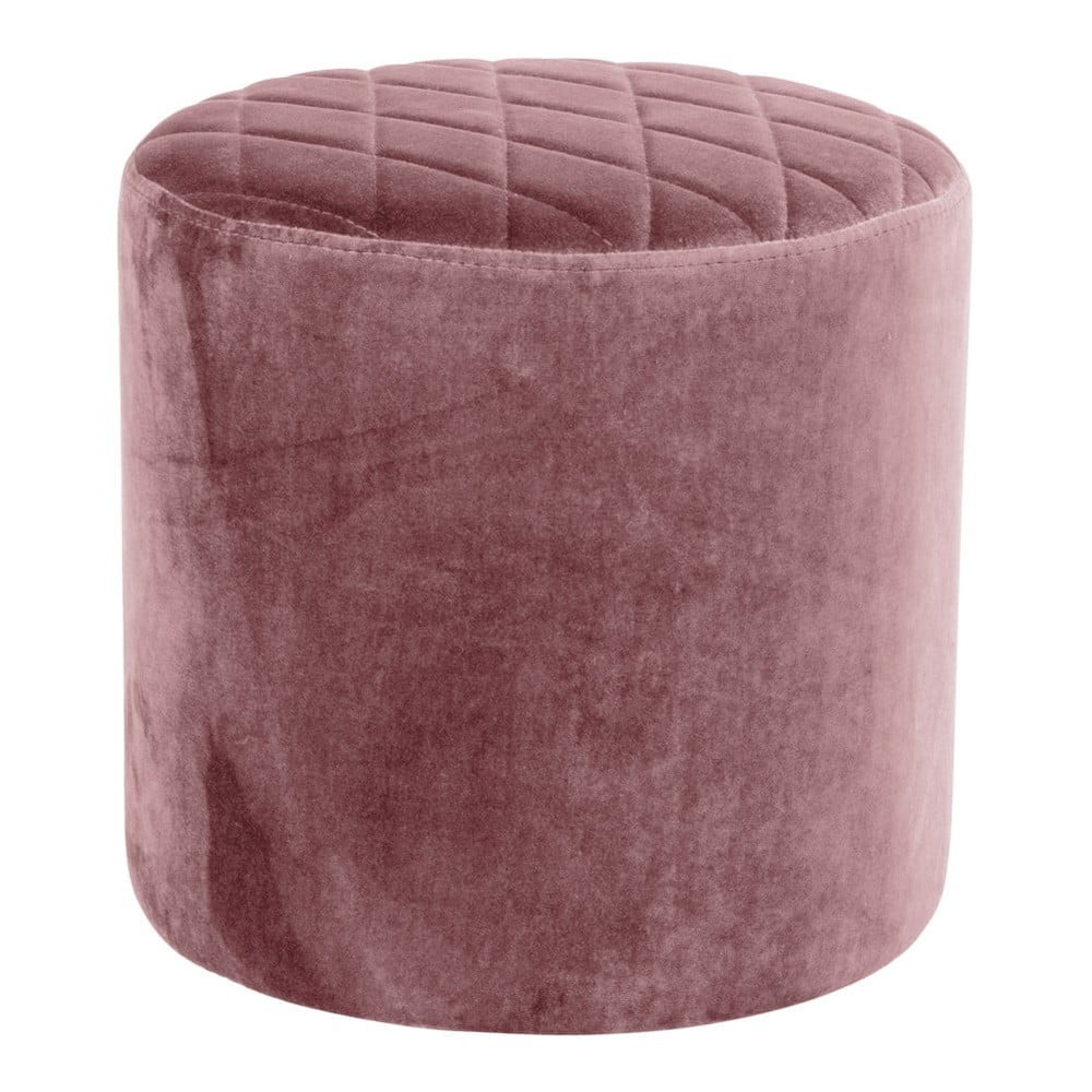 Ružový zamatový puf Bonami Essentials Ejby