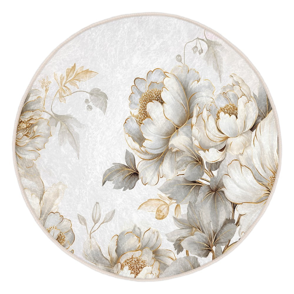 Prateľný okrúhly koberec vo svetlosivej a béžovej farbe ø 150 cm Soft and Gentle – Mila Home