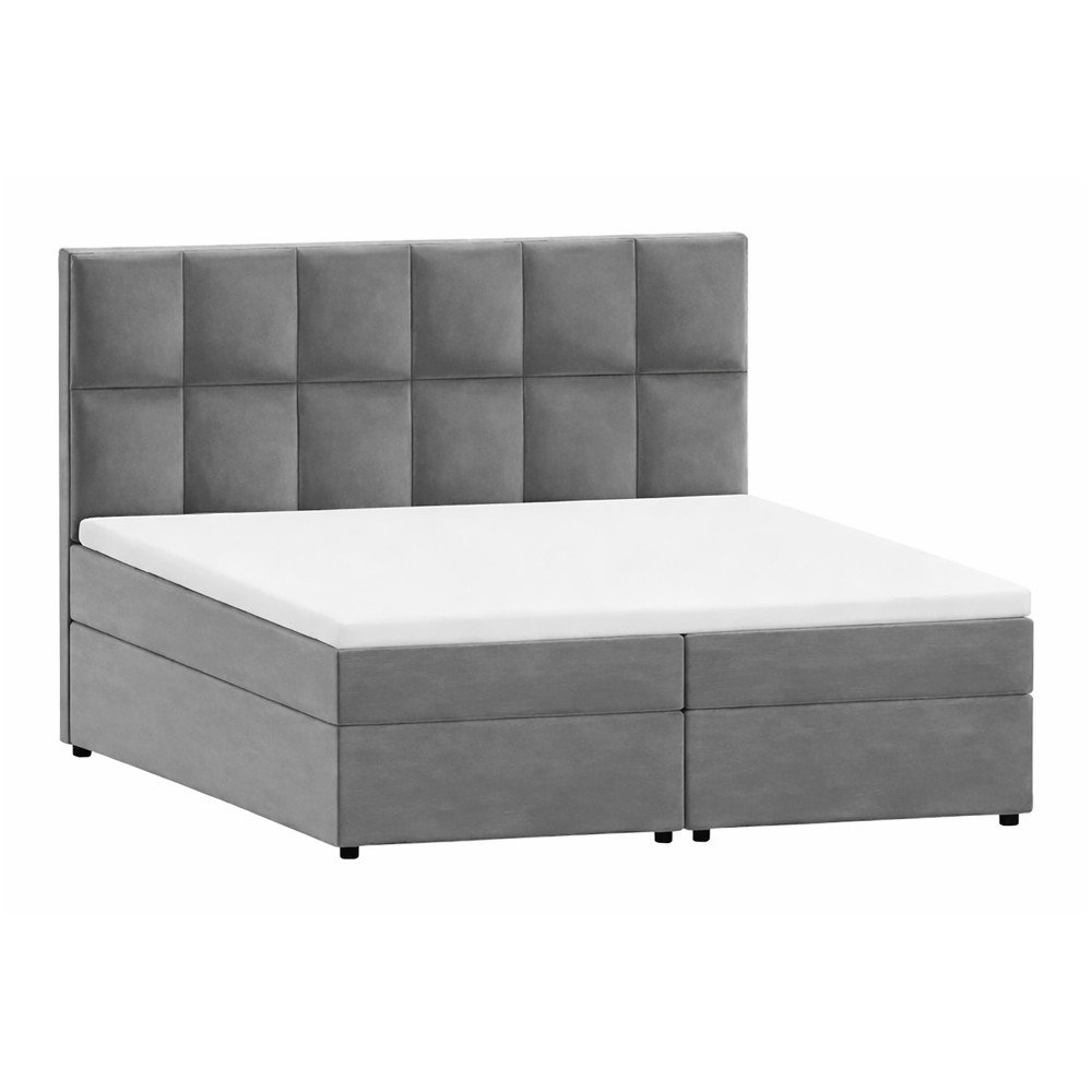 Sivá boxspring posteľ s úložným priestorom 200x200 cm Flip – Ropez