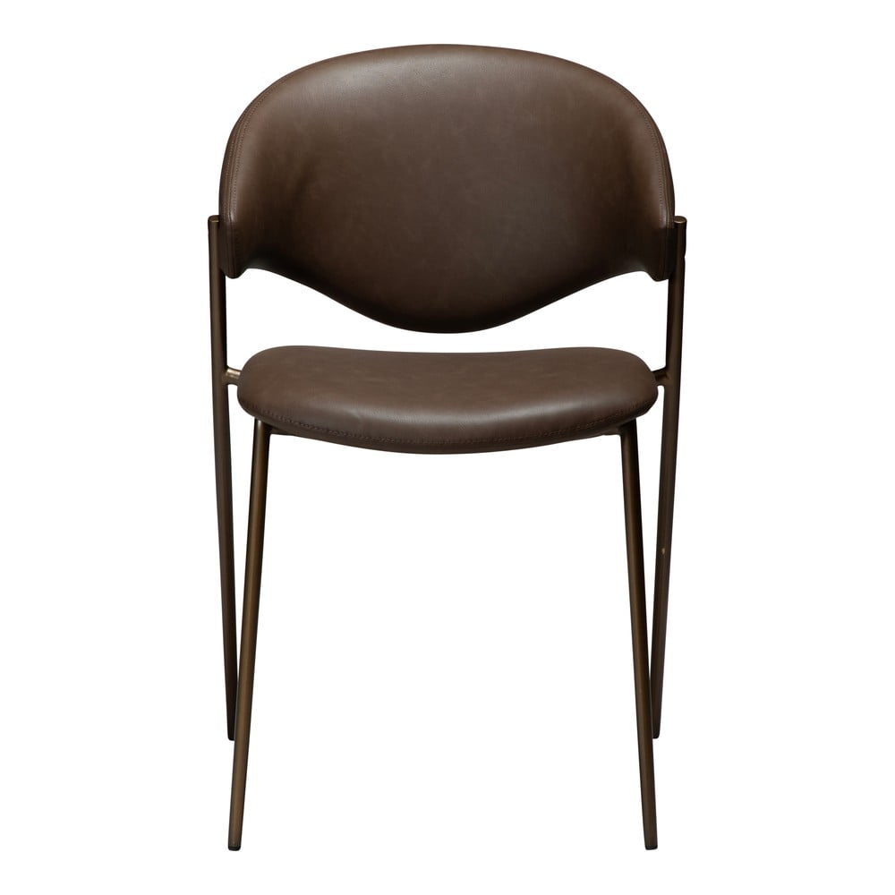 Tmavohnedá jedálenská stolička z imitácie kože Zone – DAN-FORM Denmark