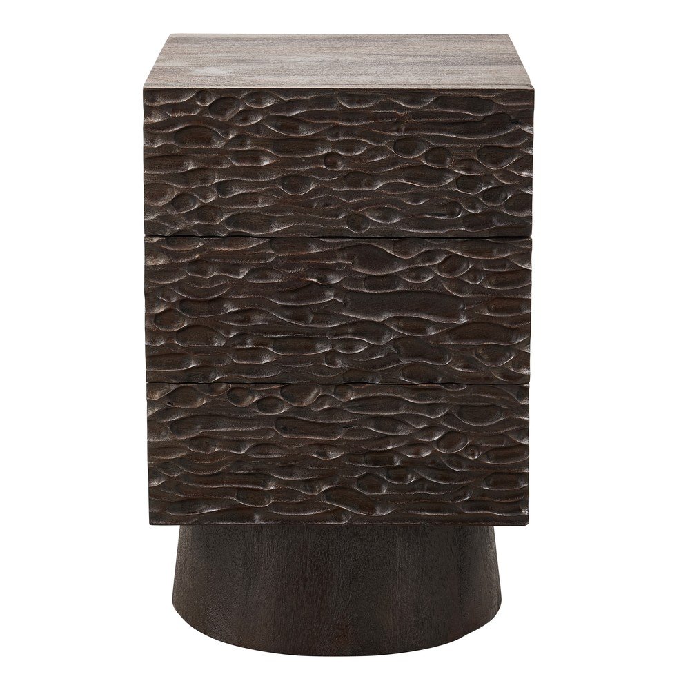 Tmavohnedý nočný stolík z mangového dreva Crumble – WOOOD