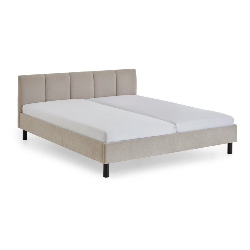 Béžová čalúnená dvojlôžková posteľ bez roštu 180x200 cm Joker – Meise Möbel