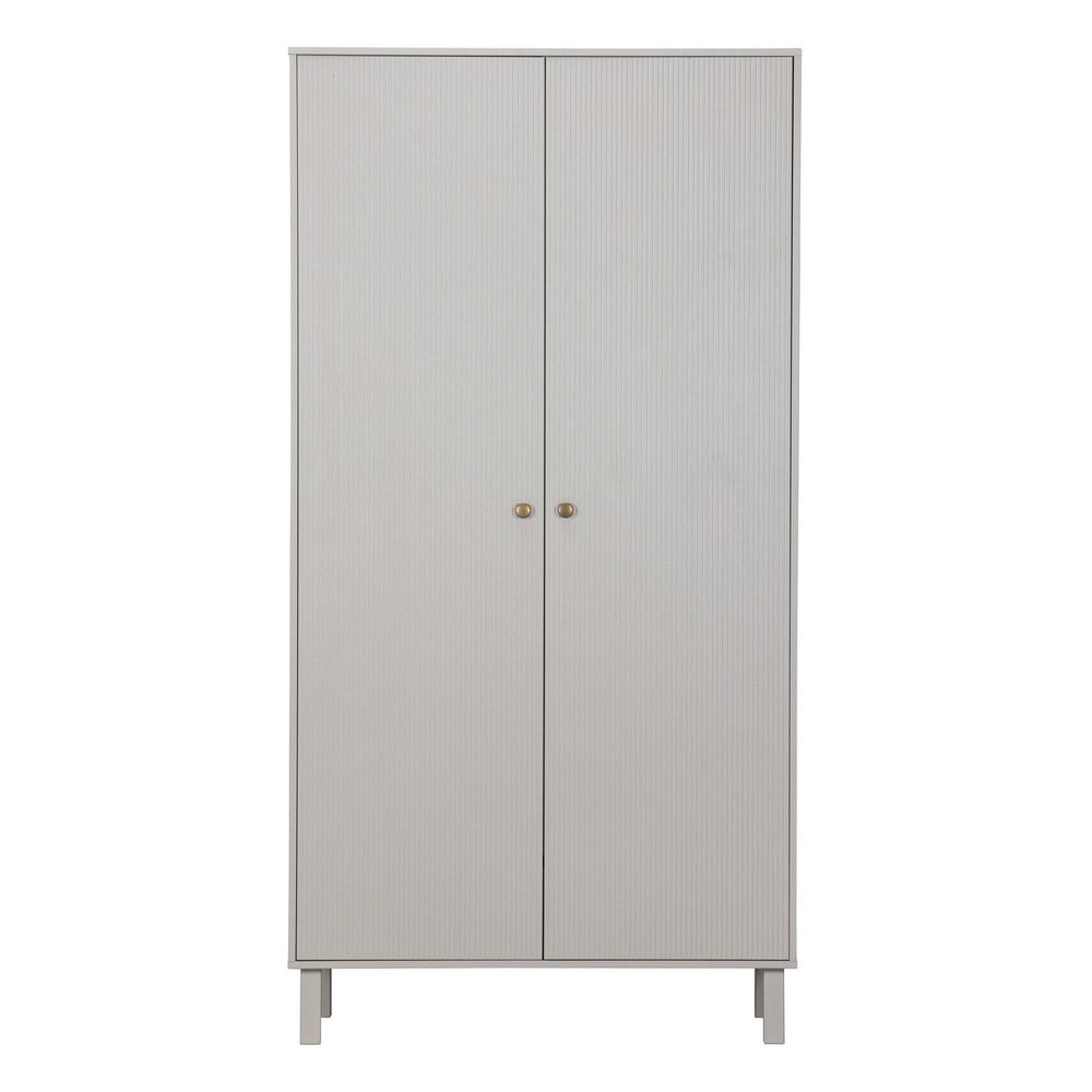 Svetlosivá šatníková skriňa z borovicového dreva 100x195 cm Madu – WOOOD