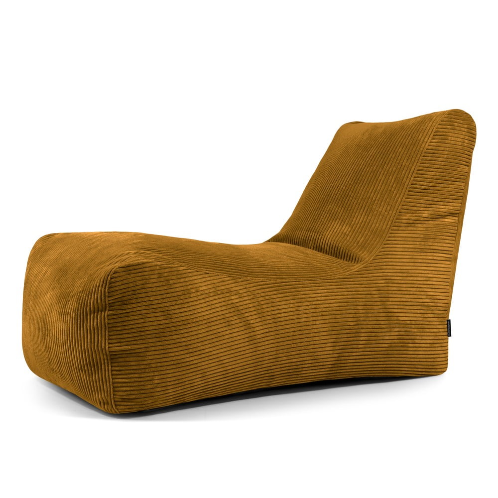 Menčestrový sedací vak v horčicovej farbe Lounge – SLOWDOWN