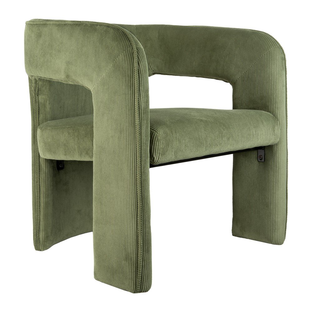 Zelené menčestrové kreslo Vigor – Leitmotiv