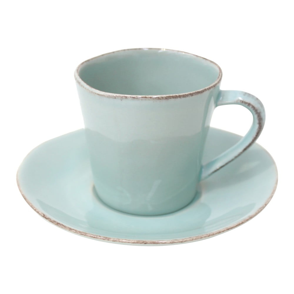 Tyrkysová kameninová šálka s tanierikom Costa Nova Esme