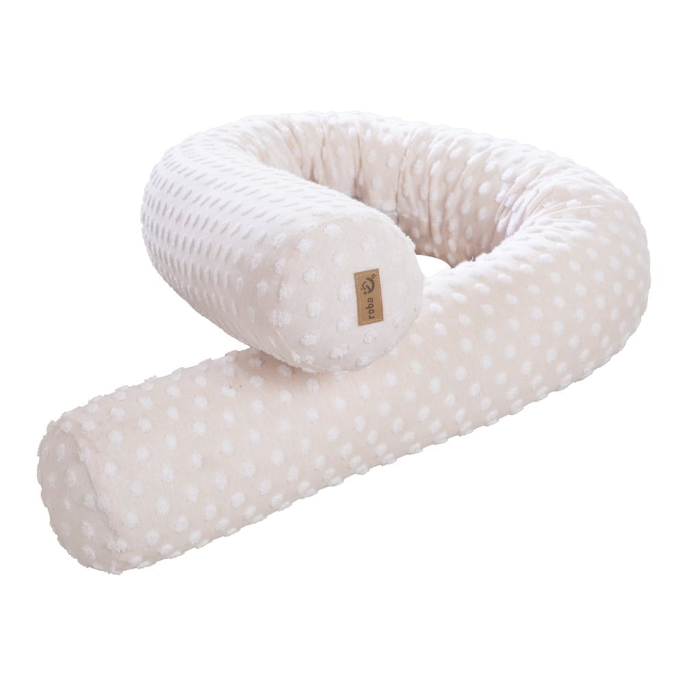 Béžový mantinel do postieľky s prímesou bavlny 170 cm Frosty Almond – Roba