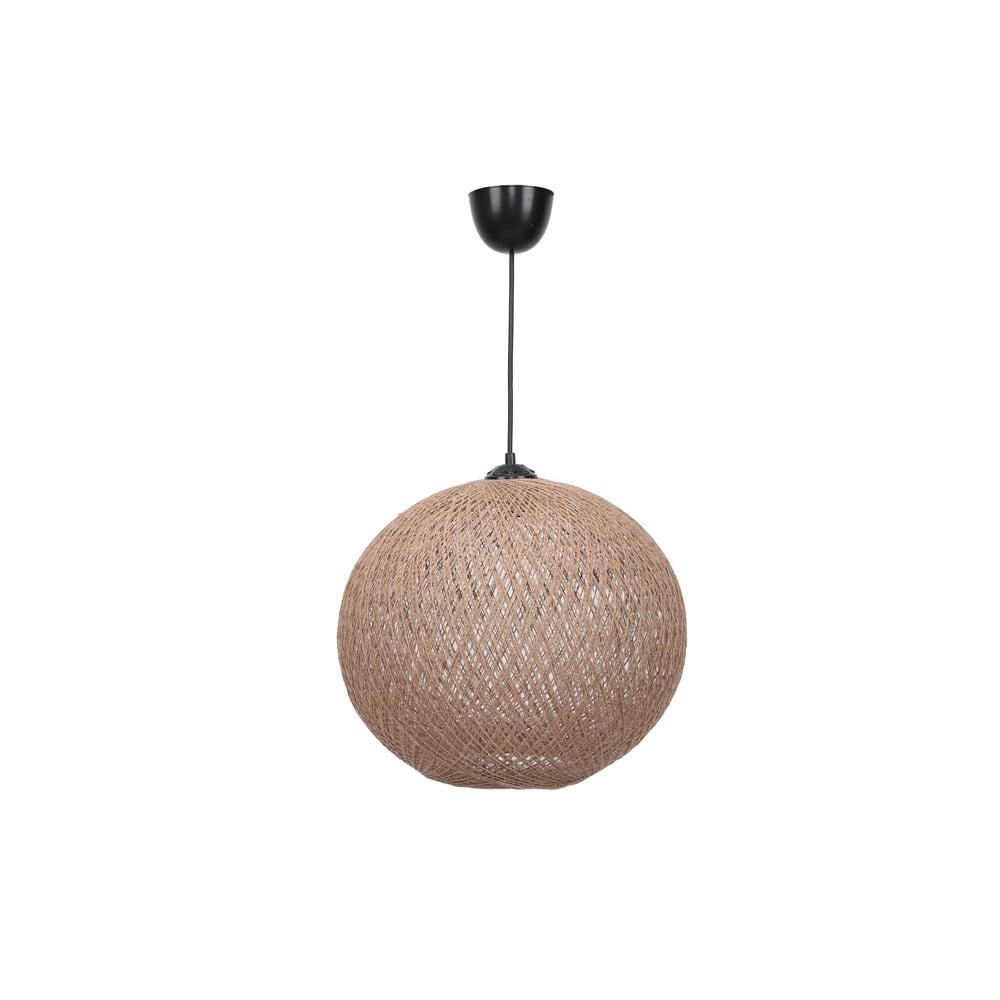 Béžové závesné svietidlo s tienidlom z juty ø 38 cm – Opviq lights