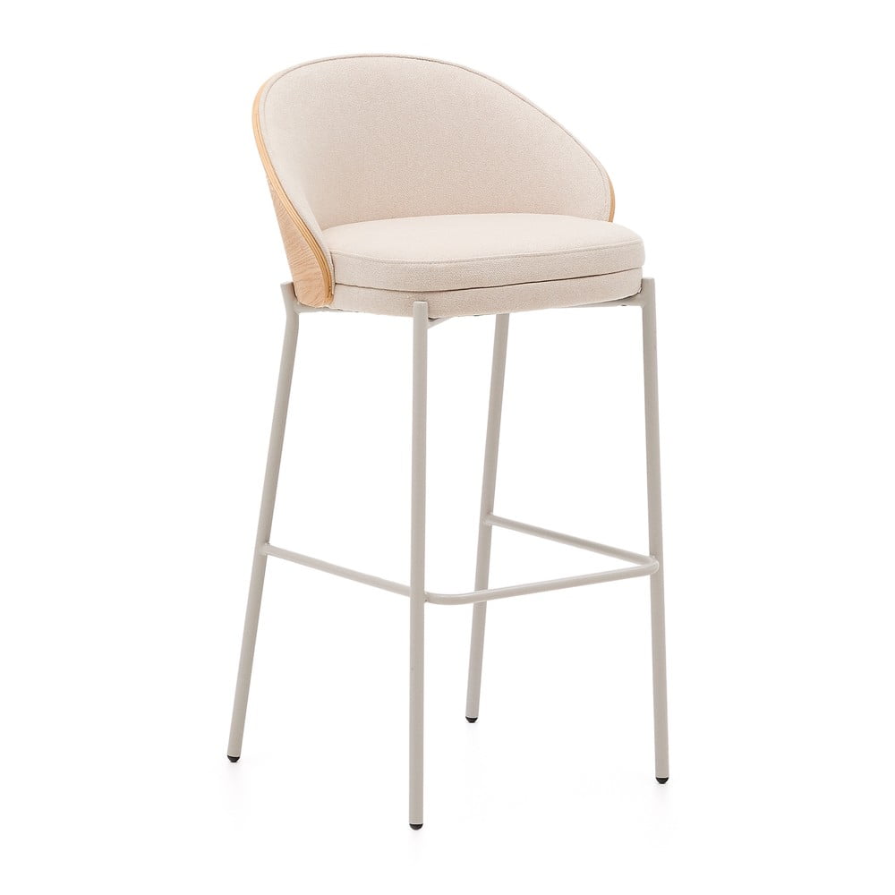 Béžová/vo svetloprírodnej farbe barová stolička (výška sedadla 77 cm) Eamy – Kave Home