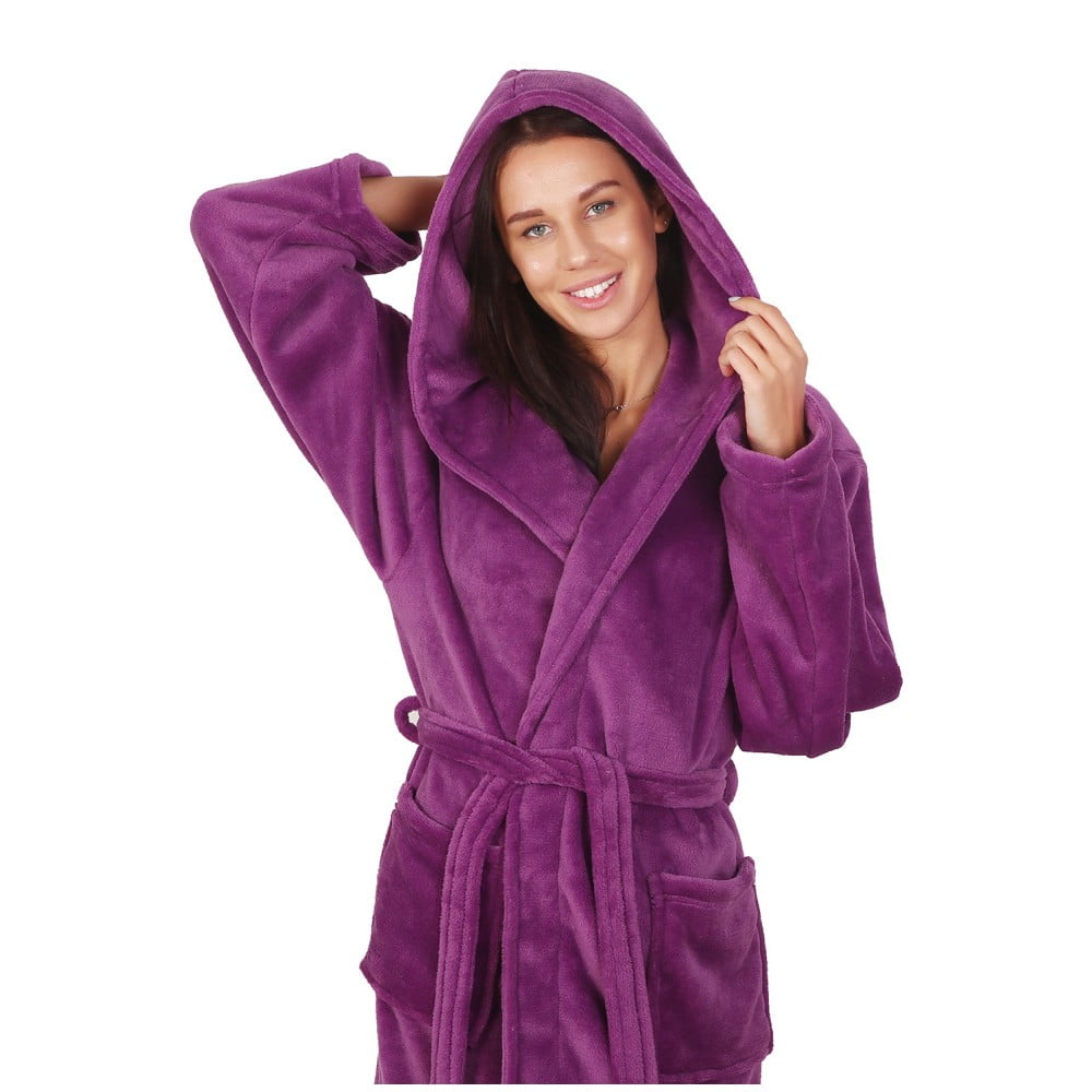 Fialový unisex župan z mikrovlákna DecoKing Robby