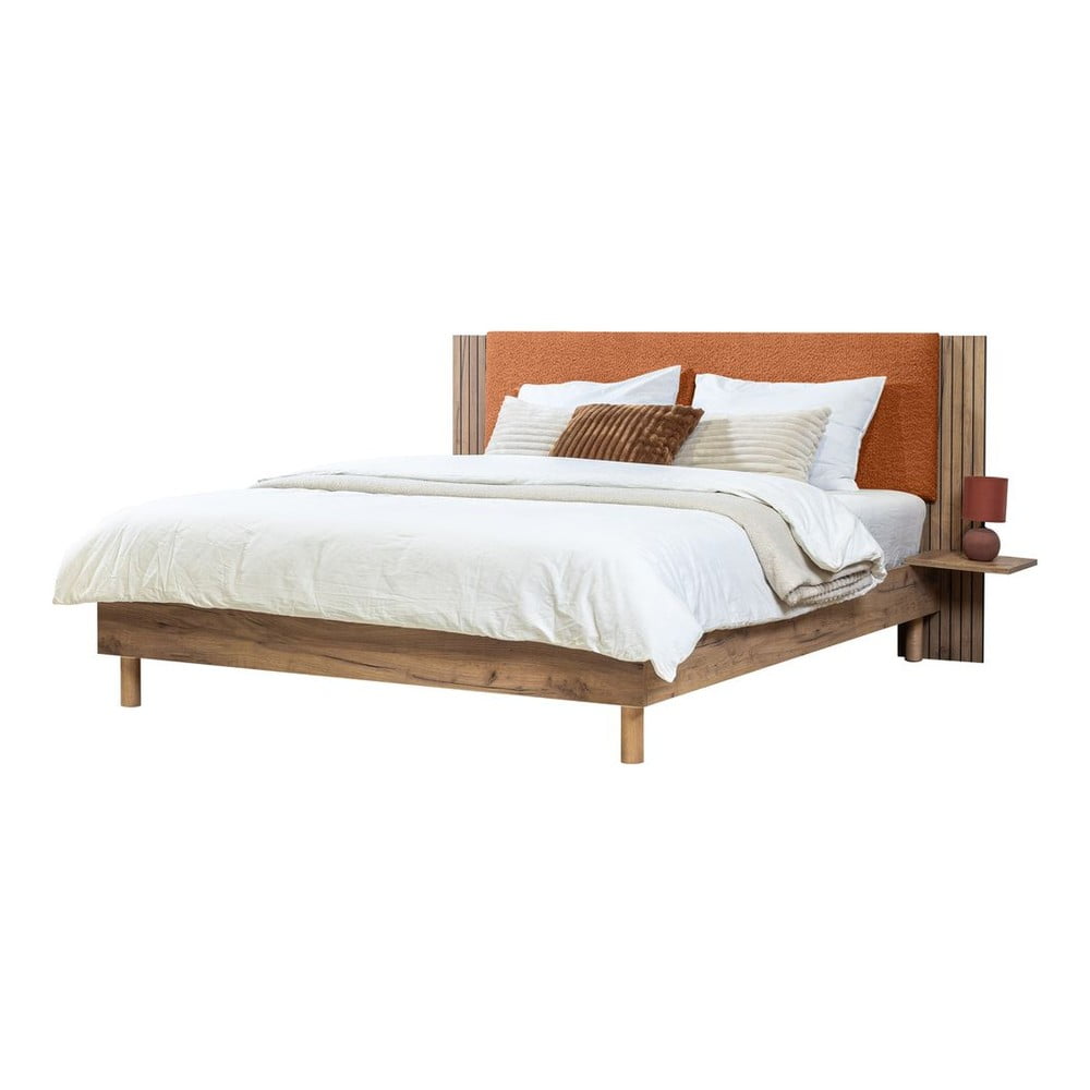 Oranžová dvojlôžková posteľ s roštom 140x190 cm Lior – Bobochic Paris