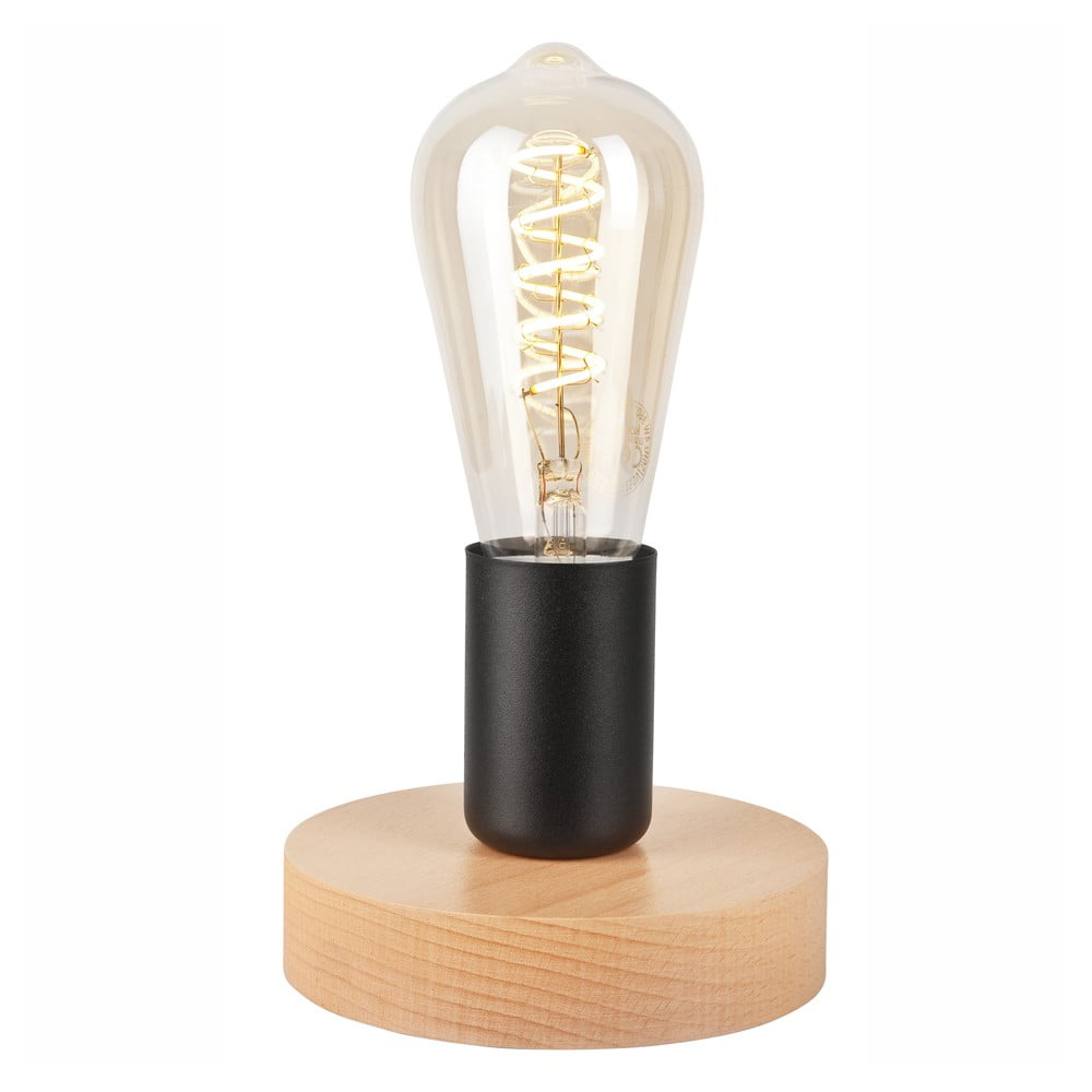 Čierna/v prírodnej farbe stolová lampa - LAMKUR