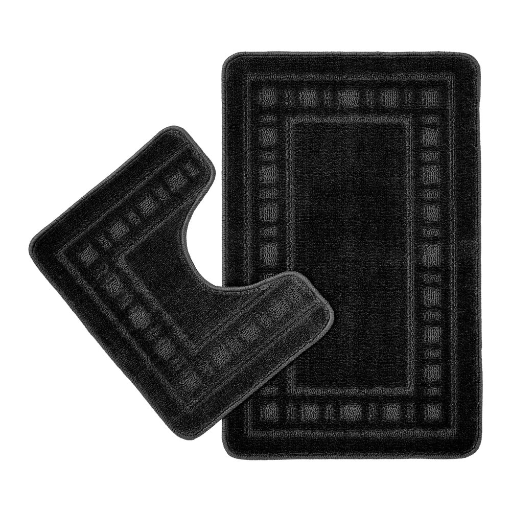 Čierne WC kúpeľňové predložky v súprave 2 ks 50x80 cm Armoni – Catherine Lansfield